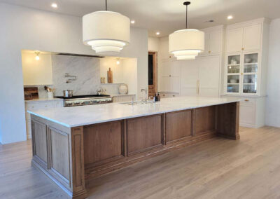 Inset shaker kitchen with traditional oak island