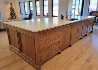 Inset shaker kitchen with traditional oak island